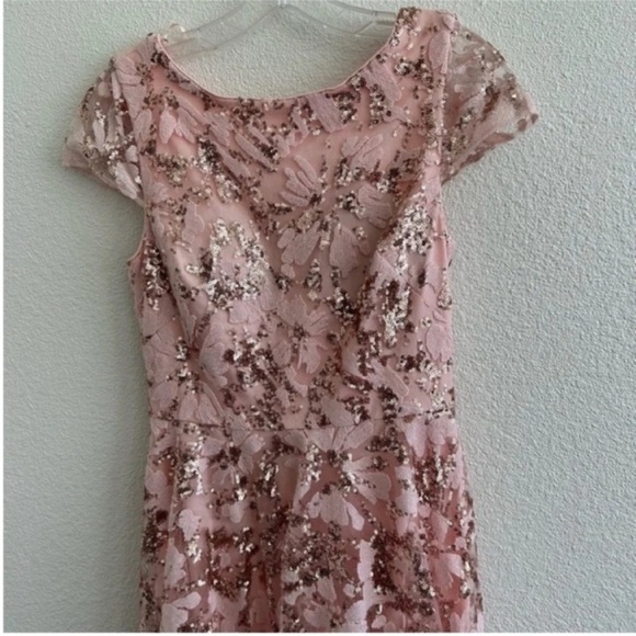 Eliza J Embroidered Sequin Embellished High Low Gown - Picture 5 of 9